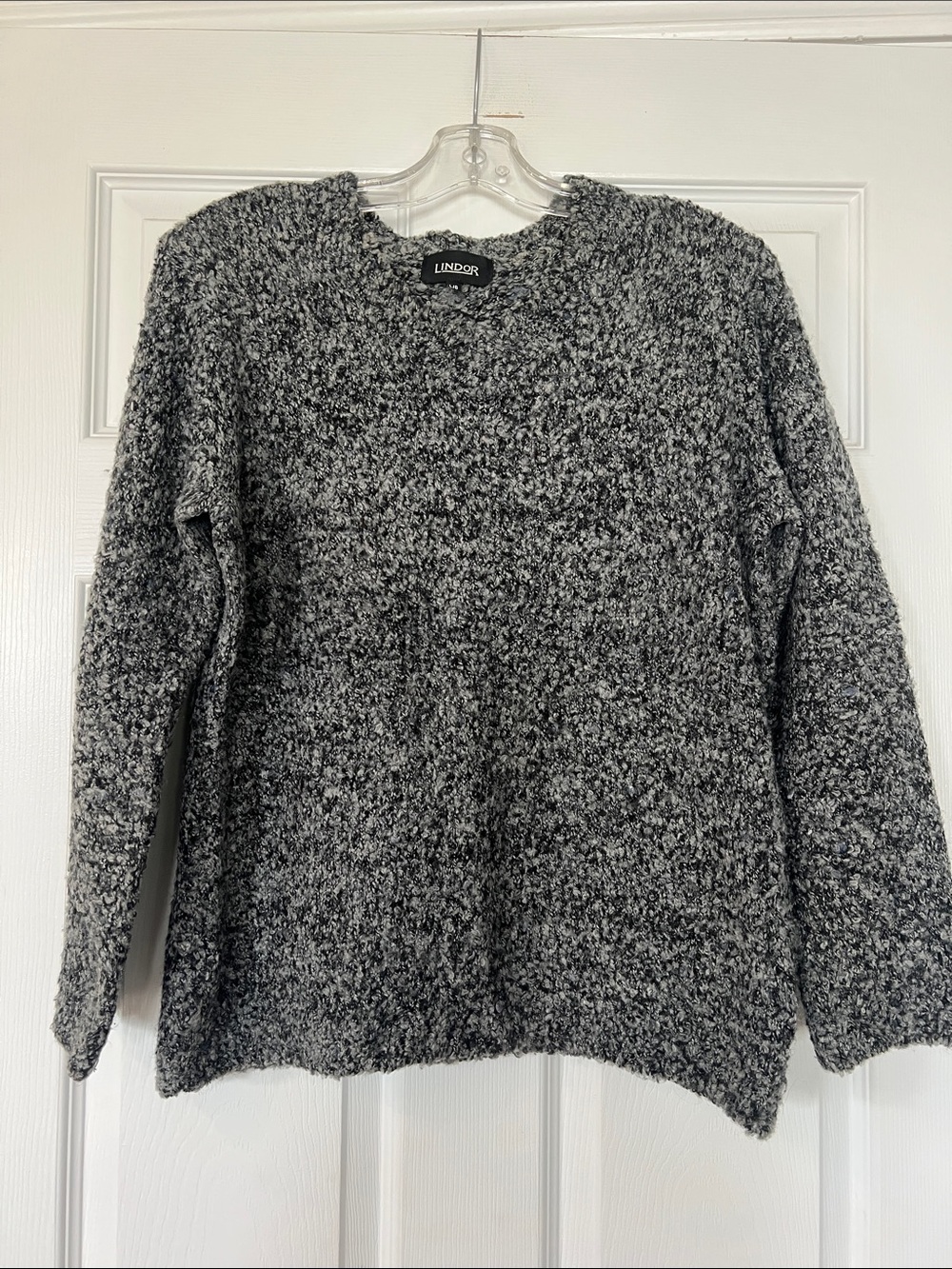 Women's Gray Marled Cowl-Neck Sweater